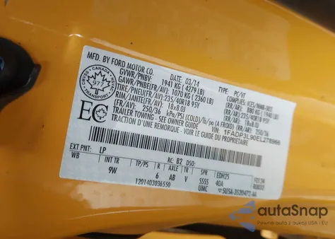 2014 Ford Focus St из США, поврежденный, VIN 1FADP3L90EL278966